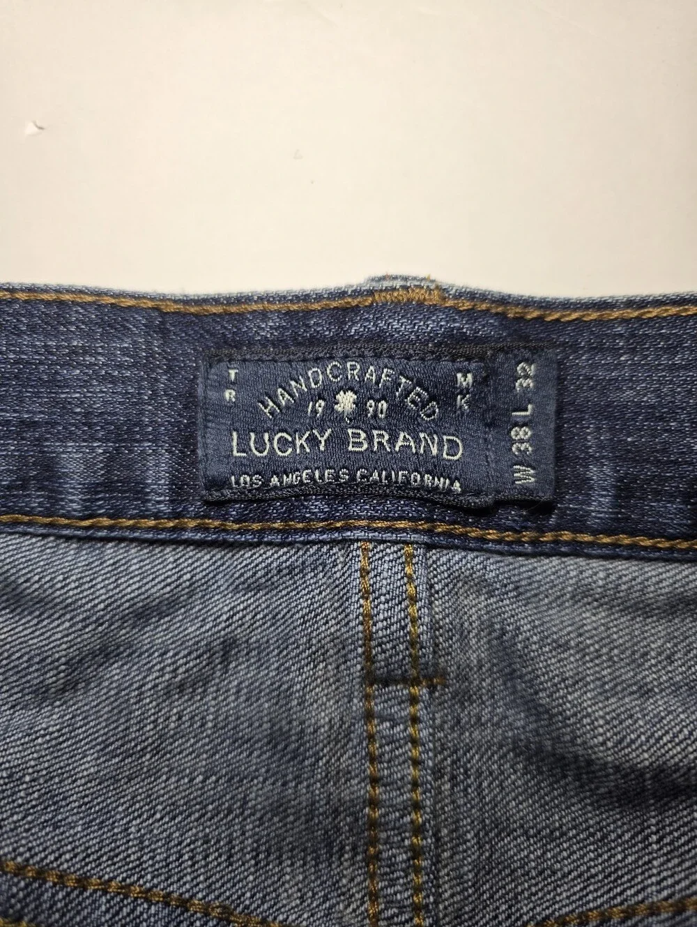 Lucky Brand 221 Original Straight Denim Dark Blue Jeans Mens Size 38 X 32